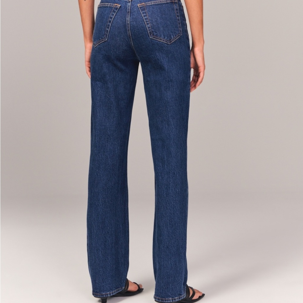 Abercrombie & Fitch Ultra High Rise 90s Straight Leg Dark Wash Jeans 26 - Picture 2 of 8